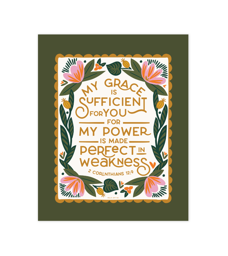 2 Corinthians 12:9 - 8x10 - Instant Download