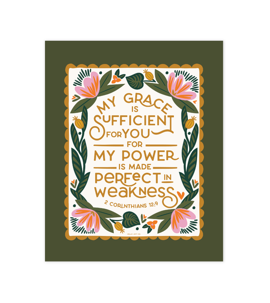 2 Corinthians 12:9 - 8x10 - Instant Download