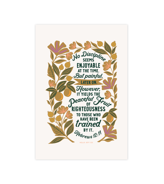 Hebrews 12:11 - 4x6 - Instant Download