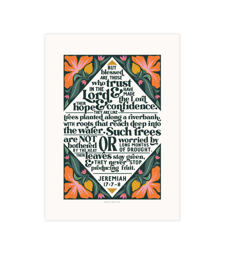 Jeremiah 17:7-8 Print - 5x7 - Instant Download