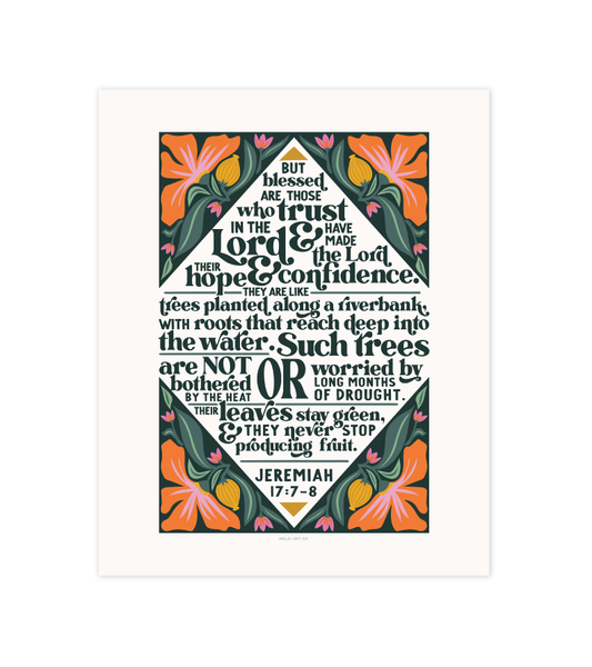 Jeremiah 17:7-8 Print - 8x10 - Instant Download