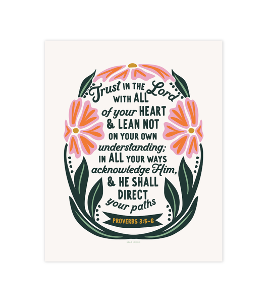 Trust in the Lord with All Your Heart - Proverbs 3:5-6 - 8x10 - Instant Download