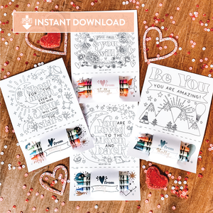Encouraging Coloring Cards - Instant Download