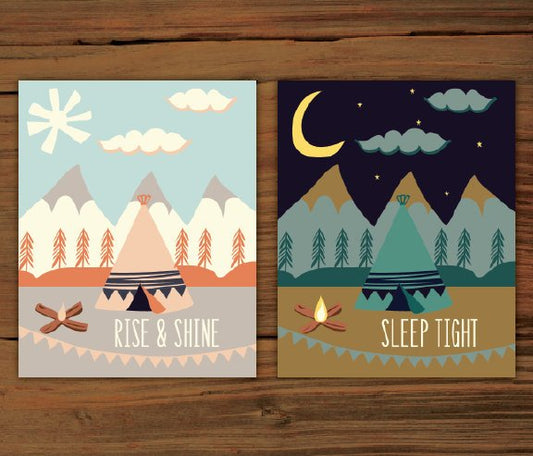 Rise and Shine & Sleep Tight Prints