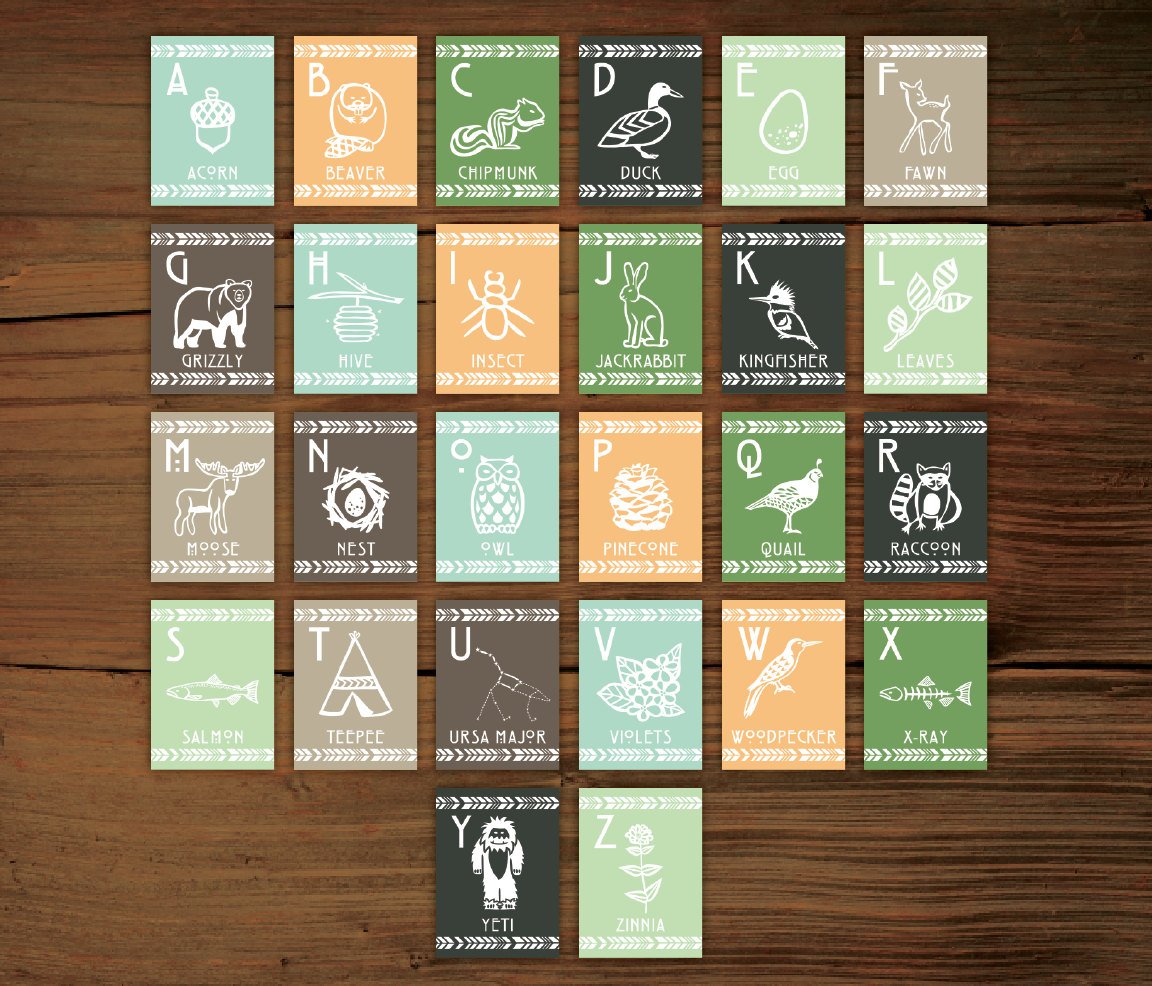 Woodland Alphabet Wall Cards
